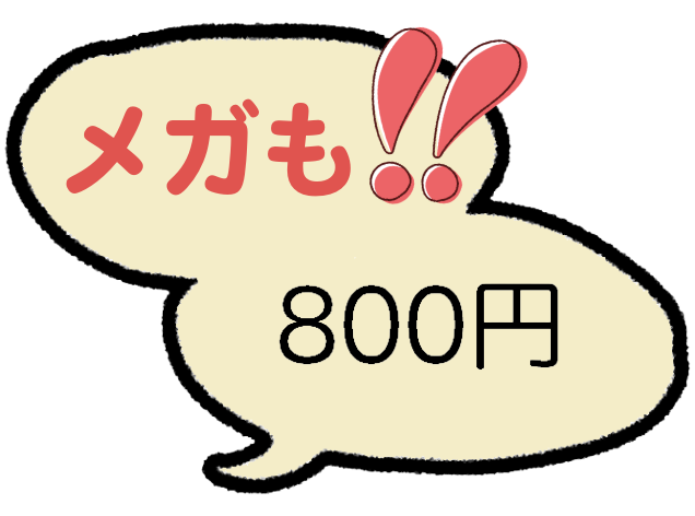 800円mega